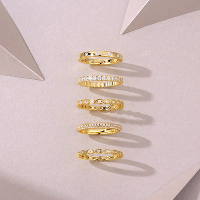 1Starlight Golden Melody - Fashionable Men’s And Women’s Ring And Ring Jewelry Set With Moissanite S925 Sterling Silver And Gold - plated Diamond Prohibit TikTok sales - 5 - cjdropshipping