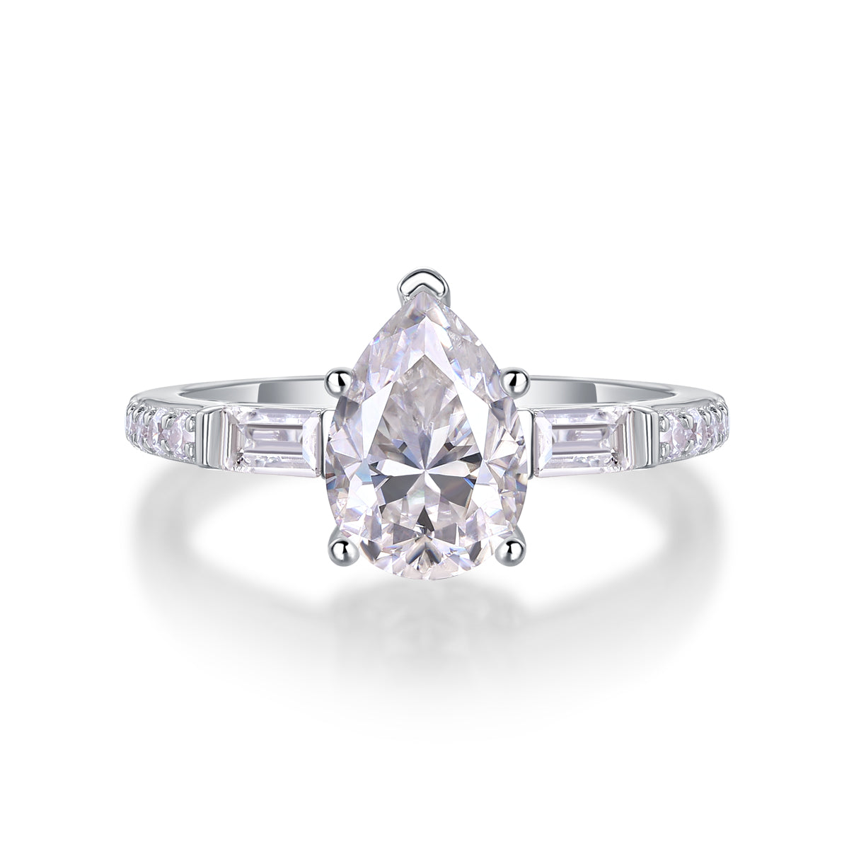 1Large Diamond Diamond Ring Luxury Fashion Set Moissanite Silver Ring Prohibit Tk Sales - 5 - CJ