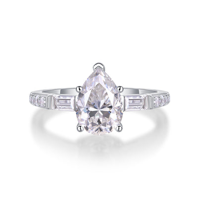 1Large Diamond Diamond Ring Luxury Fashion Set Moissanite Silver Ring Prohibit Tk Sales - 5 - CJ