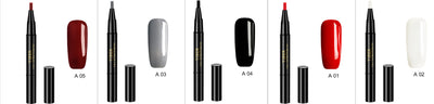 5pcs Nail Polish Pen 3 In 1 One Step Glue Pen Multicolor - 0 - CJ