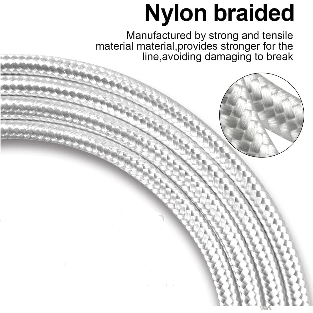 150cm 180cm USB Charging Cable A Pple MFi Certified, Nylon Braided Jacket,silver Premium Series - 5 - CJ