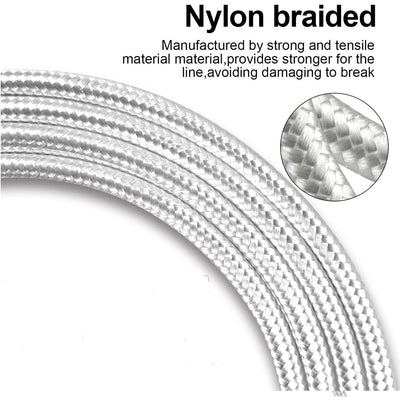 150cm 180cm USB Charging Cable A Pple MFi Certified, Nylon Braided Jacket,silver Premium Series - 5 - CJ