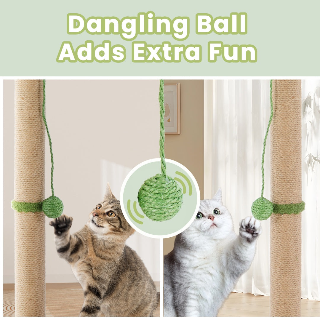 Cat Scratching Post, 33 Cat Scratcher Tall Scratching Posts With Dangling Ball For Indoor Cats - 5 - CJ