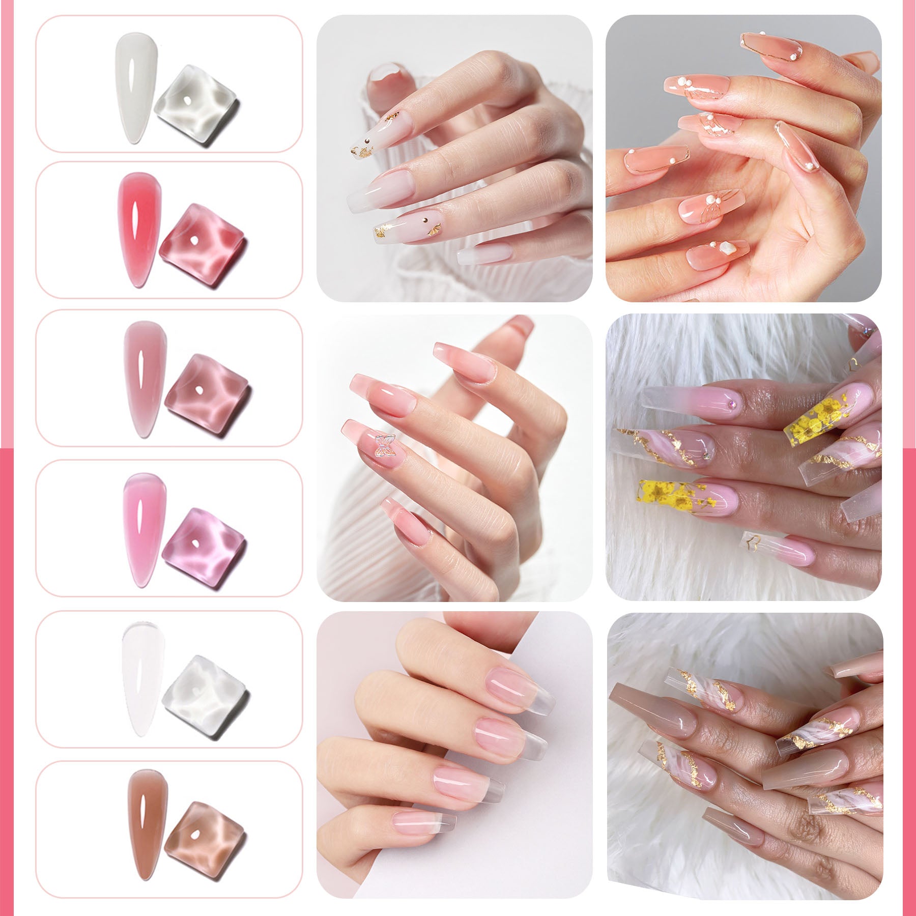 Poly Gel Nail Kit, Poly Nail Gel Kit With UV Lamp For Beginners With Everything, Gel Extension Nail Kit With Slip Solution - 5 - CJ