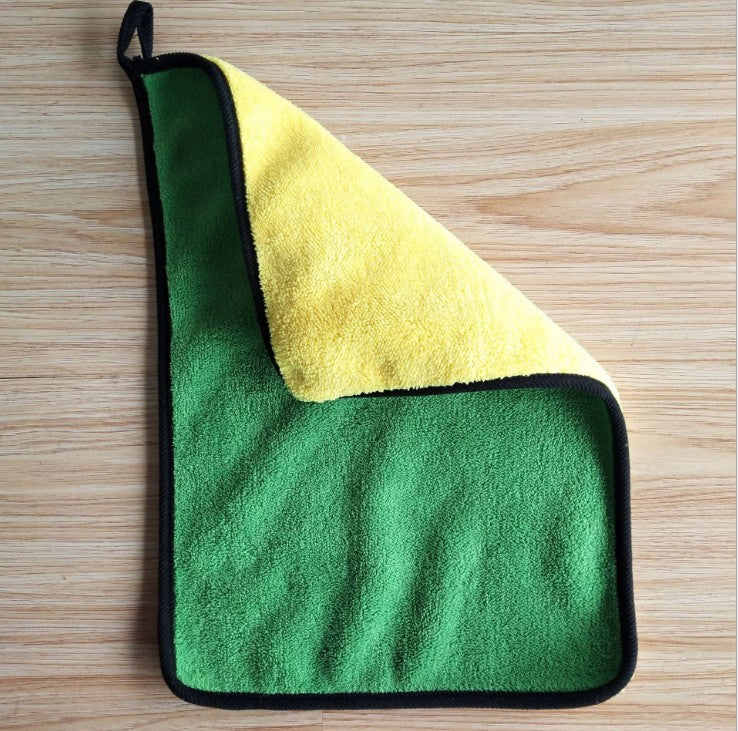 Two - color Couble - sided Car Dual - use Cleaning Car Wash Towel - 0 - CJ - Green 30x40 - CJQCWBQT00017 - Green 30x40