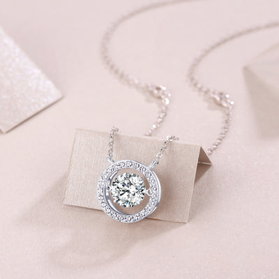 1Mobius - A Fashionable And Luxurious Diamond Jewelry Piece Set With 1 - carat Moissanite S925 Sterling Silver And Platinum - plated Pendant Prohibit TikTok sales - 5 - CJ
