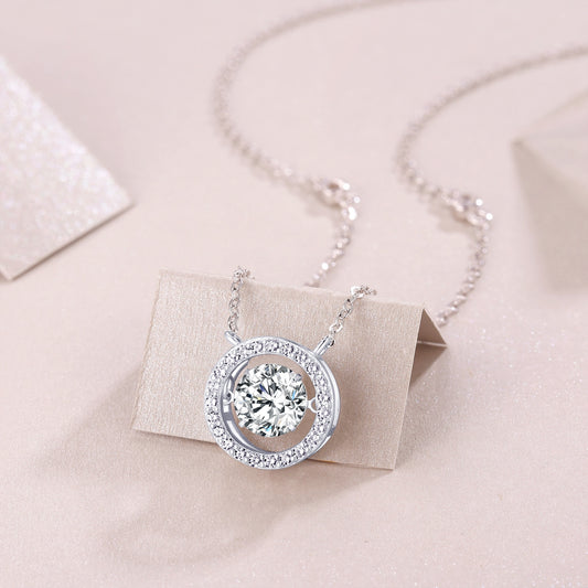 1Mobius - A Fashionable And Luxurious Diamond Jewelry Piece Set With 1 - carat Moissanite S925 Sterling Silver And Platinum - plated Pendant Prohibit TikTok sales - 5 - CJ