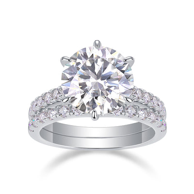 1Arrange Large Diamond Rings Luxuriously And Fashionably Set With Moissanite Silver Rings Prohibit Tk Sales - 5 - CJ
