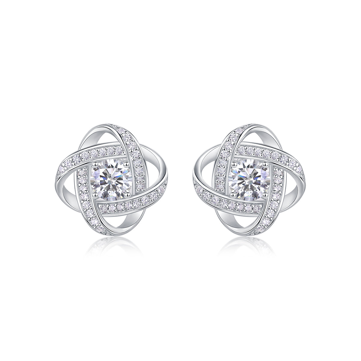 1Hope Beam - A Fashionable And Luxurious Diamond Jewelry Piece Set With Half-carat Moissanite S925 Sterling Silver And Platinum-plated Stud Earrings Prohibit TikTok sales
