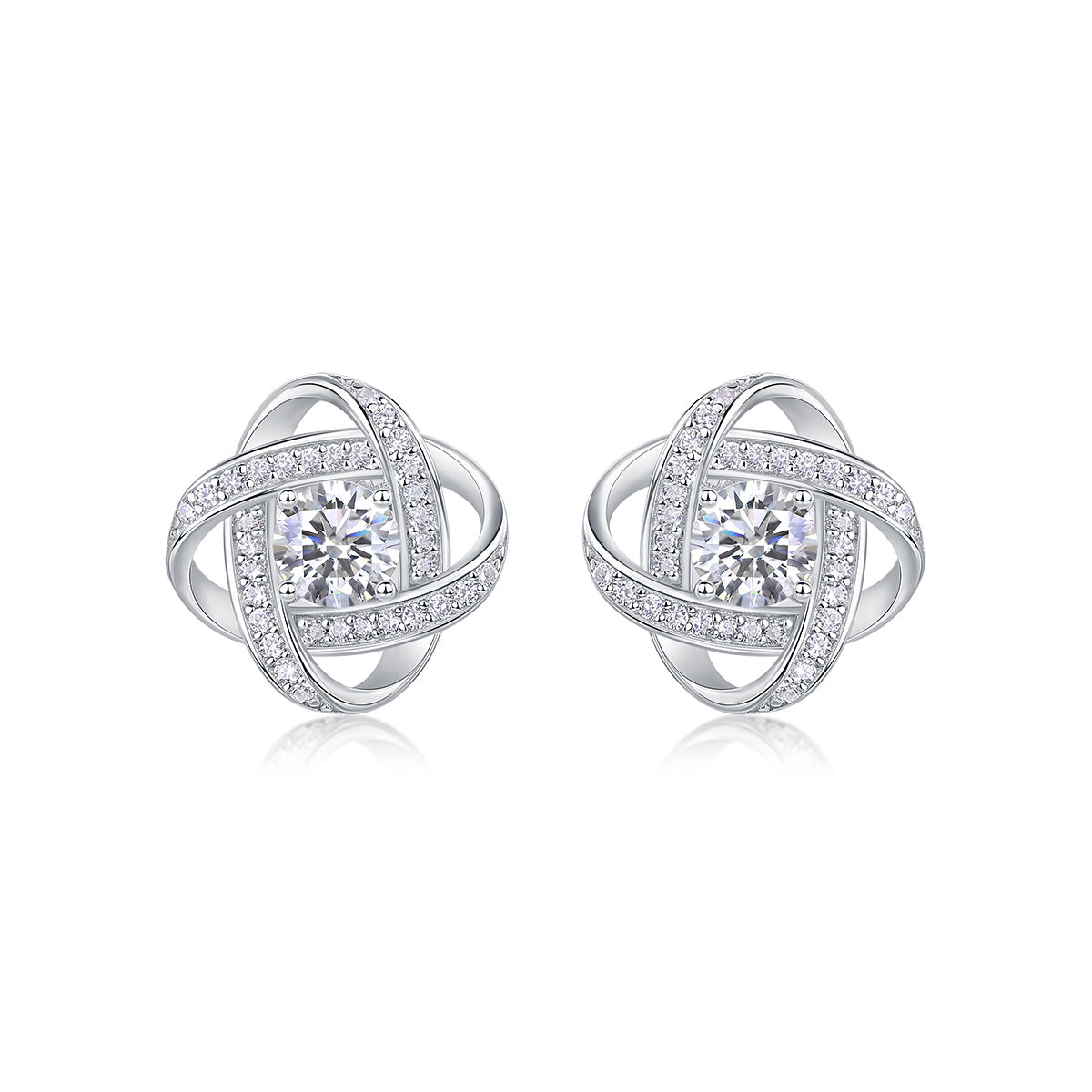 Hope Beam - A Fashionable And Luxurious Diamond Jewelry Piece Set With Half-carat Moissanite S925 Sterling Silver And Platinum-plated Stud Earrings