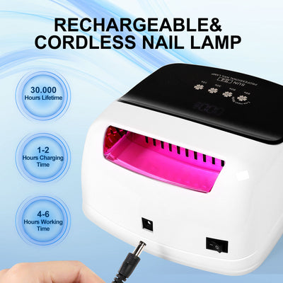 UV Nail Lamp, Professional Cordless UV LED Lamp For Nails 66Pcs Lamp Beads Automatic Sensor Gel Nail Uv Light For Nail Art At Home And In Salons - 5 - CJ