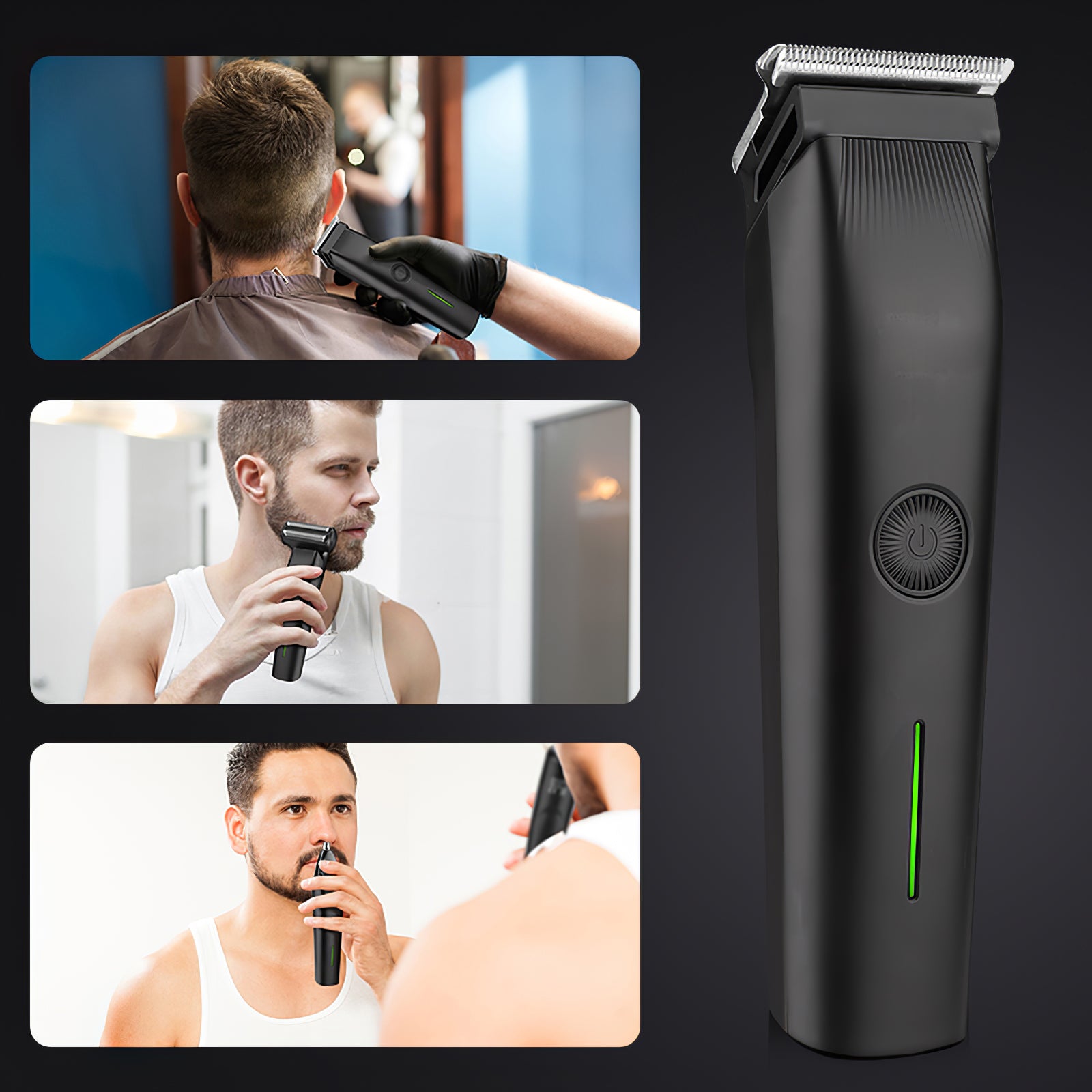 Beard Trimmer, 3 In 1 Hair Clippers And Mens Grooming Kit, Face, Nose, Ear Hair Trimmer - Black - 5 - CJ