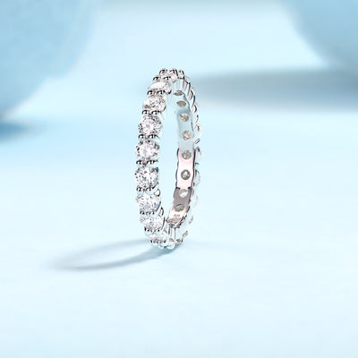 1Luxury Fashion Diamond Ring, Row Diamond Ring, Moissanite Silver Ring, Jewelry Prohibit TikTok sales - 5 - CJ