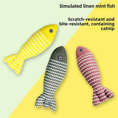 Pet Mint Fish Toy - Three Colors Are Randomly Issued, Shovel Officials Must Enter, Pet Mint Fish Toys, Suitable For Cats Of All Ages - 5 - CJ