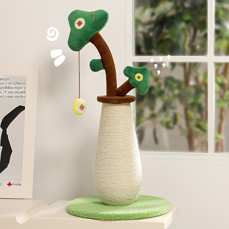 Vertical Money Tree Cat Scratching Pole, Sisal Wear - Resistant Cat Scratching Column, Interactive Ball Track Spring Ball Cat Toy, Durable And Cute Sisal Cat Scratching Pole - 5 - CJ