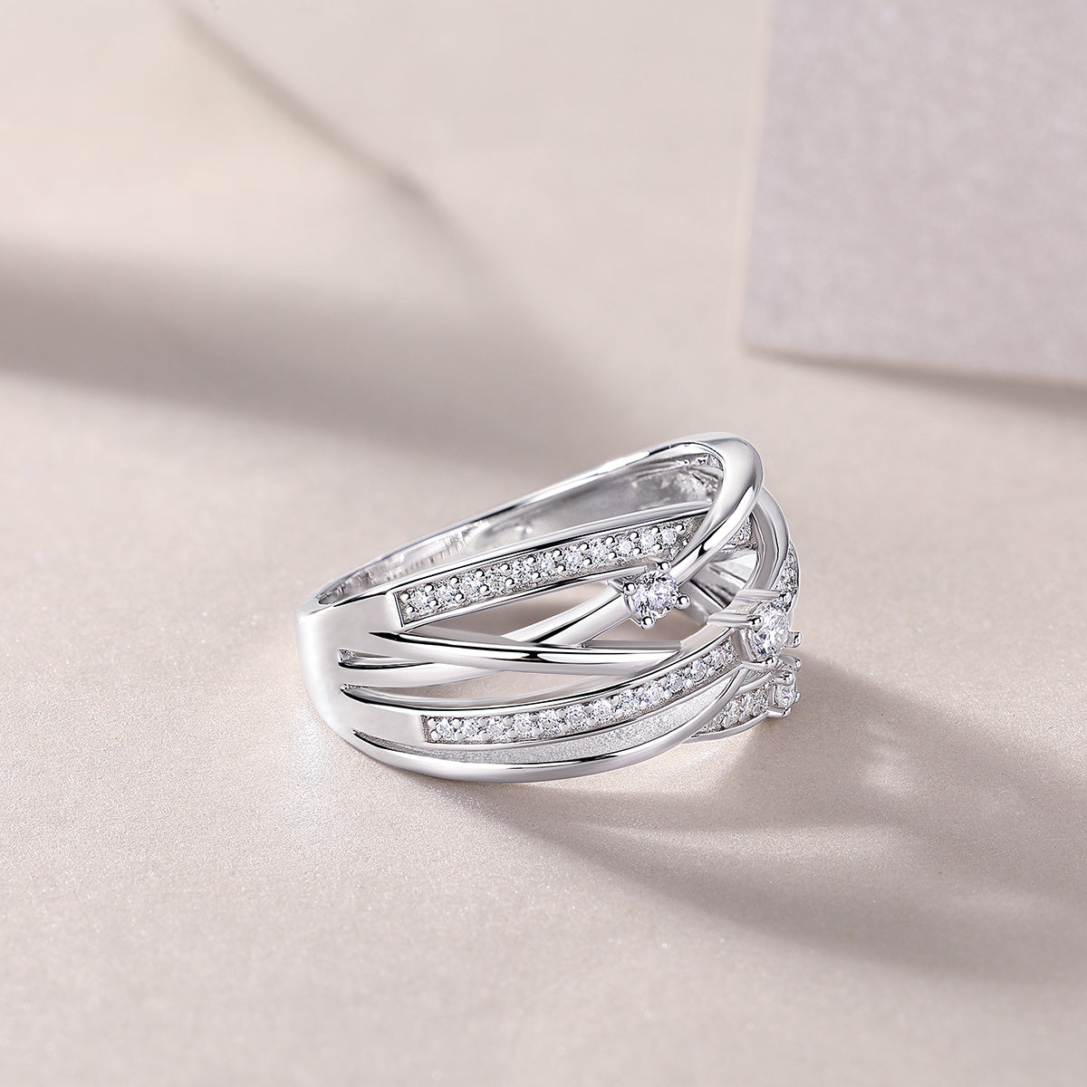 Star Ring Diamond Ring Luxury Fashion Set Moissanite Silver Ring