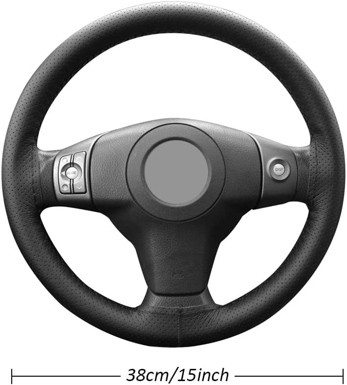 Genuine Leather DIY Car Steering Wheel Cover Anti - slip For Cm Black US - 5 - CJ