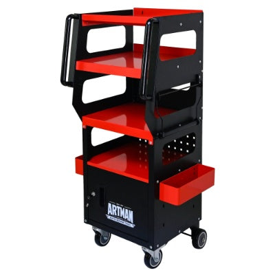 4 LEVEL MULTI PURPOSE TROLLEY FOR DIAGNOSTICS - BLACK RED - 5 - CJ