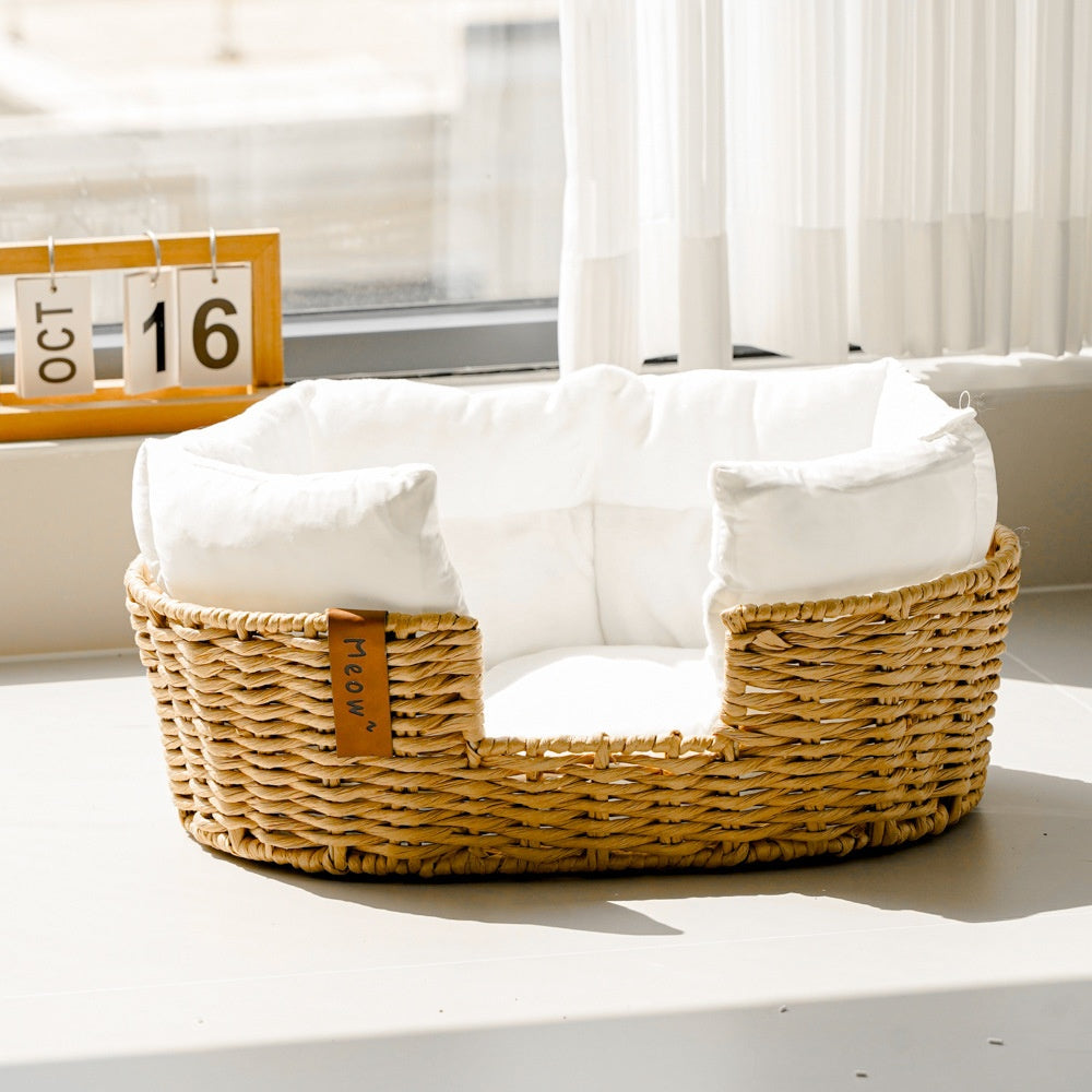 Hand - woven Warm Universal Rattan Basket Pet Nest - 0 - CJ