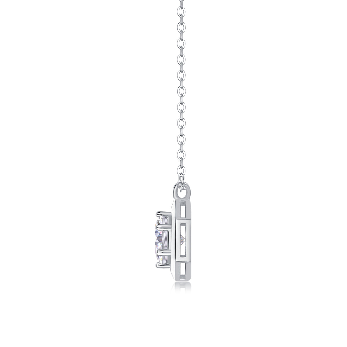 1Geometric - A Fashionable And Luxurious Diamond Jewelry Pendant Set With 1 - carat Moissanite S925 Sterling Silver Prohibit TikTok sales - 5 - cj