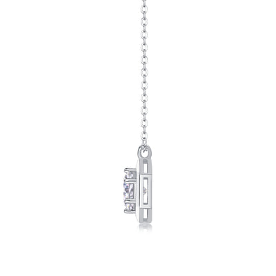 1Geometric - A Fashionable And Luxurious Diamond Jewelry Pendant Set With 1 - carat Moissanite S925 Sterling Silver Prohibit TikTok sales - 5 - cj