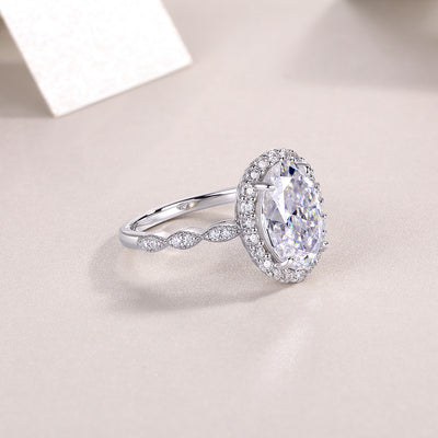 1Bright Moon - A Fashionable Diamond Jewelry Piece Set With Moissanite S925 Sterling Silver And Platinum - plated Diamond Ring Prohibit TikTok sales - 5 - CJ