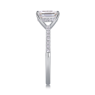 1Square Diamond Ring Luxury Fashion Set Moissanite Silver Ring Prohibit TikTok sales - 5 - CJ
