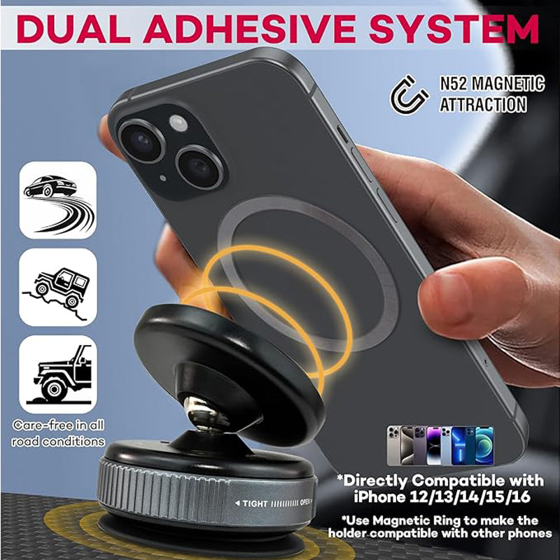 Car Phone Holder, Upgraded 360Adjustable Vacuum Suction 20X  Magnets - 5 - CJ