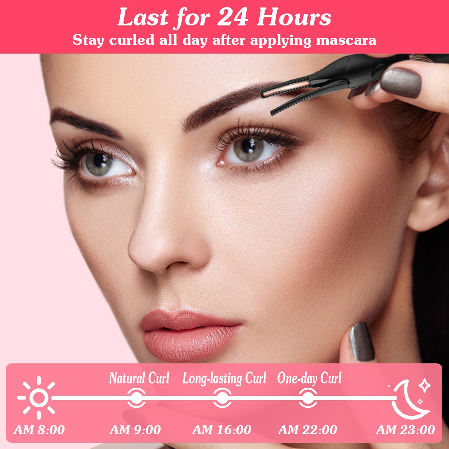 1Pc 2 In 1 Clip Comb Heated Eyelash Curler Electric Mini Lash Curler Natural Eye Lash Makeup Tool With 3 Temp Settings 15Mins Shutdown - 5 - CJ