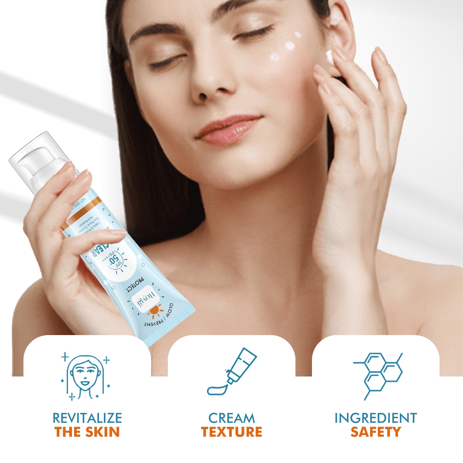 Hoygi UV Clear Sun Sunscreen, Summer Outdoor Anti - Exposure UV Moisturizes Skin Evenly Bright And Not Greasy - 5 - CJ