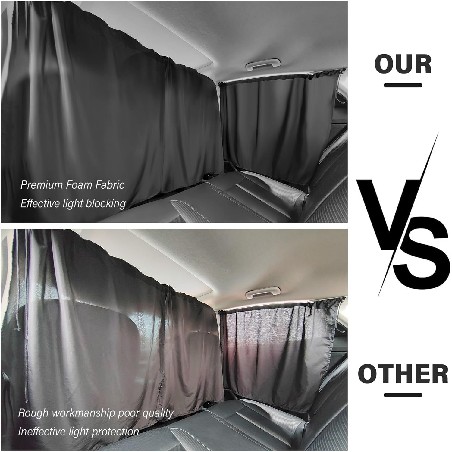 5 Pcs Car Privacy Curtains 2 Side Window Sun Shade Removable Windshield Shades - 5 - CJ