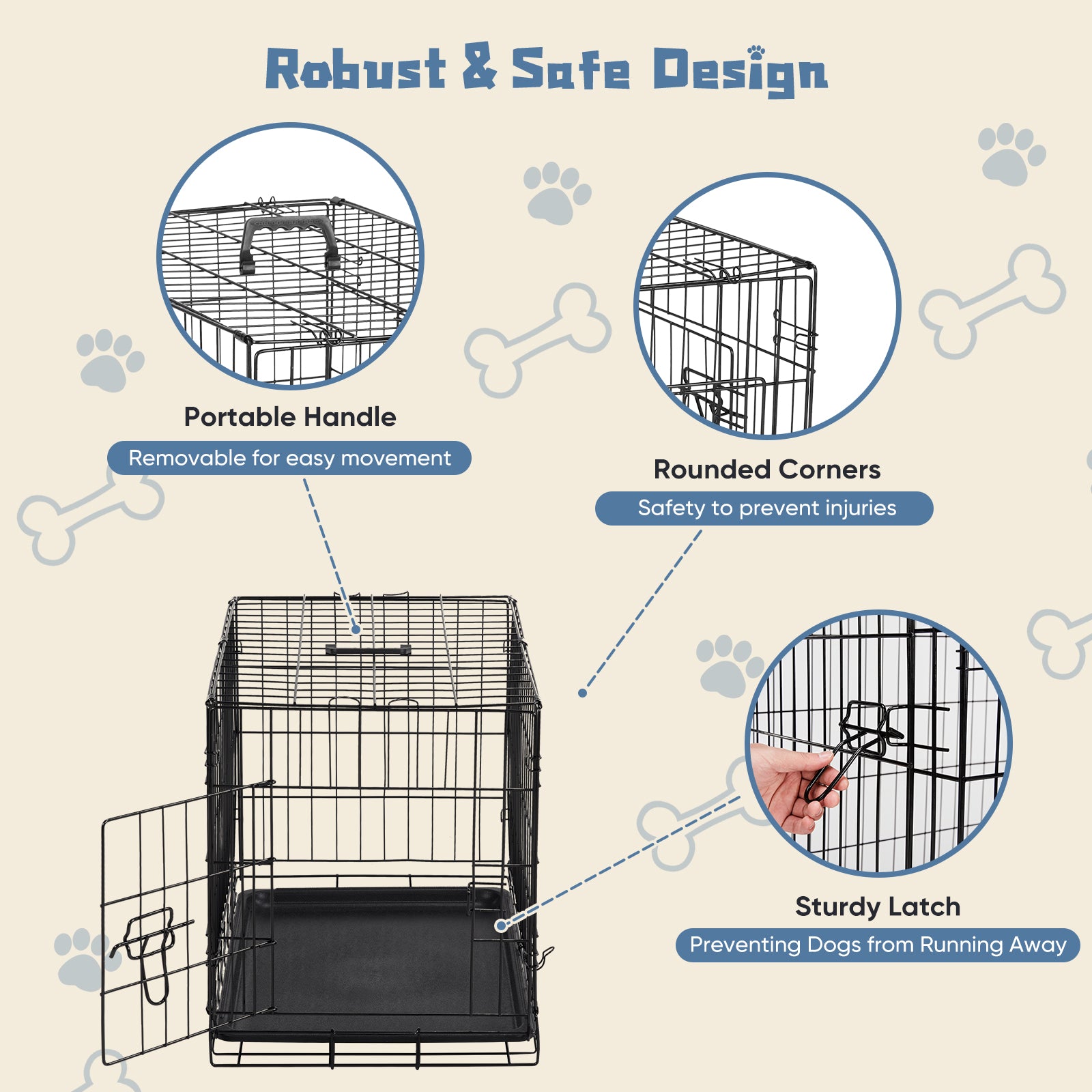 24 - 30 Inch Single Door Dog Cage - 5 - CJ