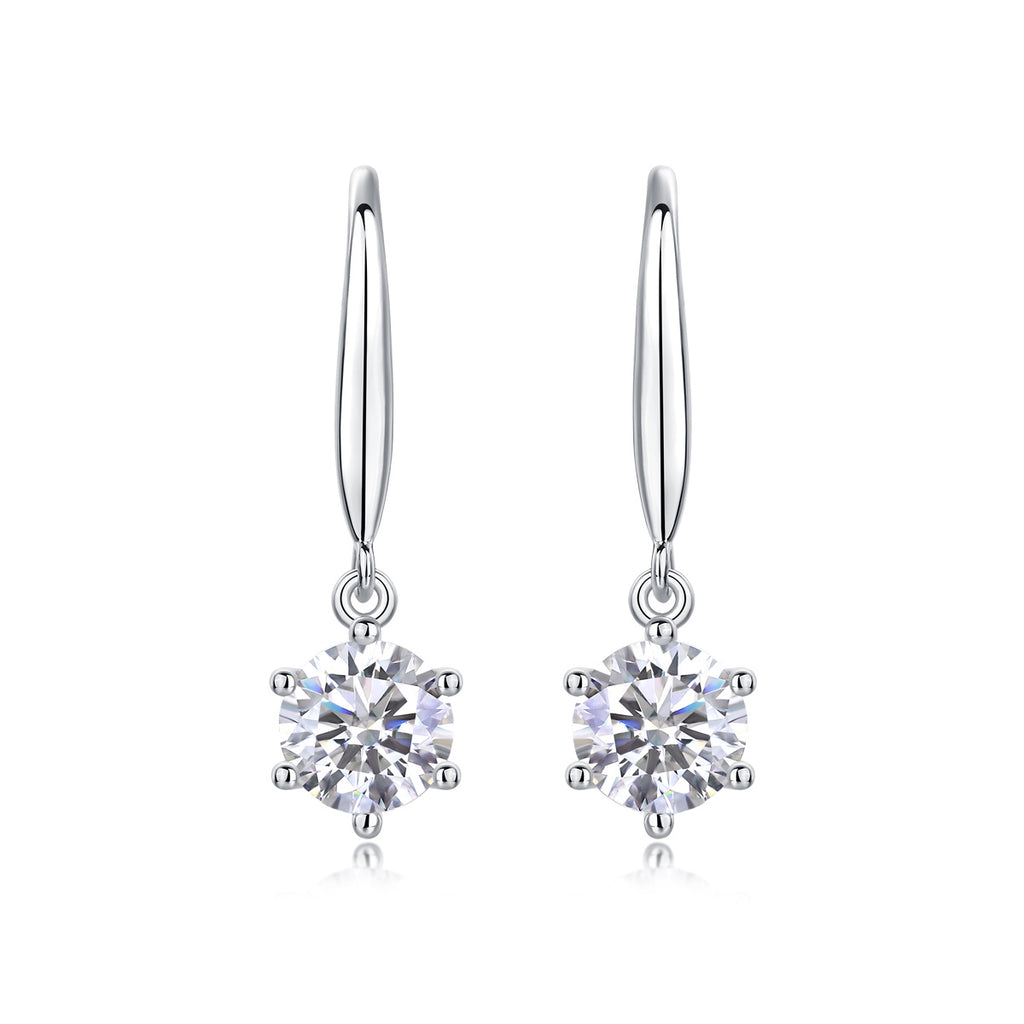 Jumping Wind Inlaid Moissanite Silver Earrings Luxury Fashion Diamond Earrings