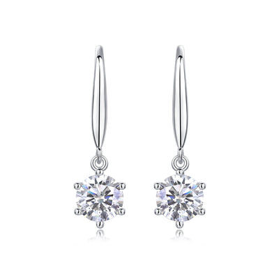 1Jumping Wind Inlaid Moissanite Silver Earrings Luxury Fashion Diamond Earrings Prohibit TikTok sales - 5 - CJ