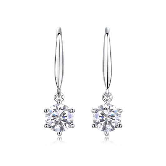 1Jumping Wind Inlaid Moissanite Silver Earrings Luxury Fashion Diamond Earrings Prohibit TikTok sales - 5 - CJ
