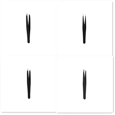 Stainless Steel Eyebrow Tweezers Black Flat Hairs Puller Beauty Makeup Tool - 0 - CJ