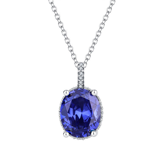 Ocean Heart Necklace Crystal Blue Collar Chain Girl - 4 - CJ