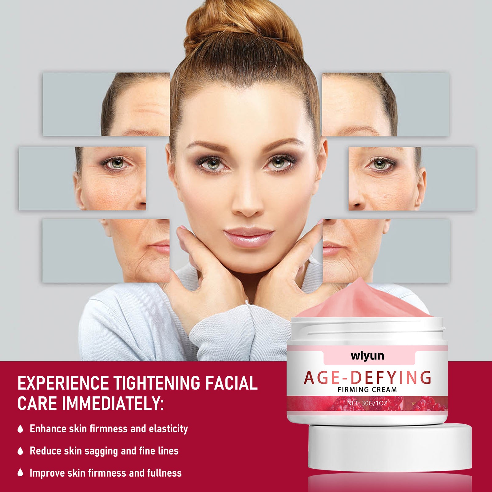 Wiyun Age Defying Firming Cream, Reduce Wrinkle Skin Slack Firming Bright Smooth Elastic Moisturizing Cream - 5 - CJ