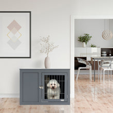 Dog Cage Furniture Metal Indoor Pet Cage Cage, Double Door End Table, Small & Medium Dog House Locks, Grey - 5 - CJ
