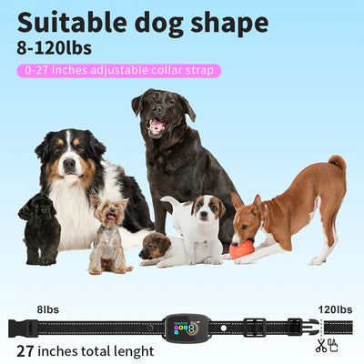 Smart Automatic Anti Barking Dog Collar Rechargeable Bark Stopper Stop Barking HD Digital Display IP67 Waterproof Collar For Dogs Pet Products - 0 - CJ