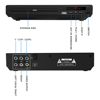DVD Player Compact Multi Region HDCD CD VCD Music Disc Upscaling USB With Remote - 5.0 - CJ
