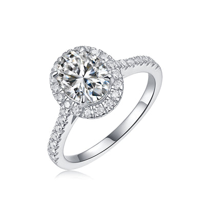 1Audrey Large Diamond Ring Luxury Fashion Set Moissanite Silver Ring Prohibit Tk Sales - 5 - CJ