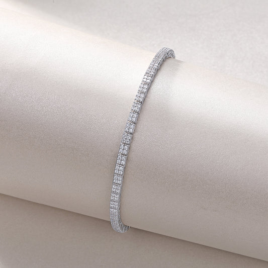 1Piano Poet Luxurious Fashion Set Mosan Diamond S925 Silver Bracelet Rivaling Natural Diamonds Prohibit TikTok sales - 5 - CJ