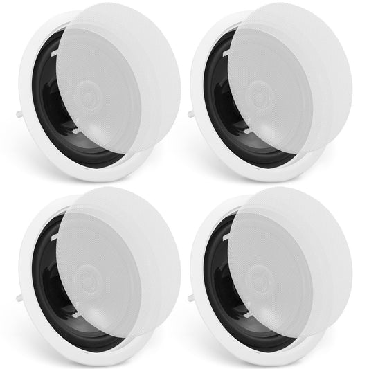 4 PCs 6.5'' Bluetooth In Ceiling Speakers, 150W, Flush Mount Ceiling & In - Wall Speaker System With 8ΩImpedance 89dB Sensitivity, For Home Kitchen Living Room Bedroom Or Covered Outdoor Porches - 5 - CJ