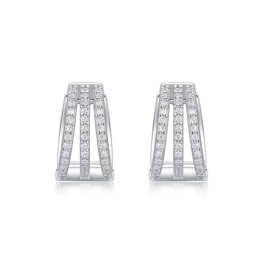 1Human March Luxury Fashion Diamond Earrings Stud Inlaid With Mosan Diamond Silver Jewelry Prohibit TikTok sales - 5 - CJ