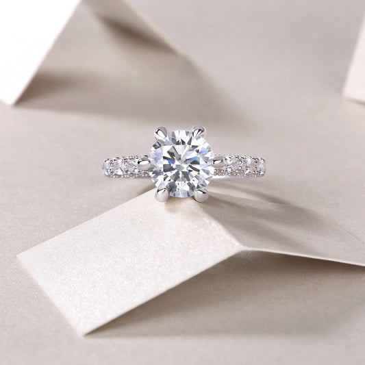1Lady Luck Diamond Ring Luxury Fashion Set Moissanite Silver Ring Prohibit Tk Sales - 5 - CJ