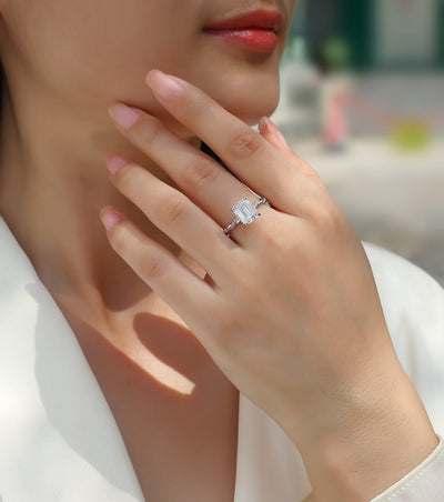 1Chasing Light - A Fashionable Diamond Jewelry Piece Set With Moissanite S925 Sterling Silver And Platinum - plated Diamond Ring Prohibit TikTok sales - 5 - CJ