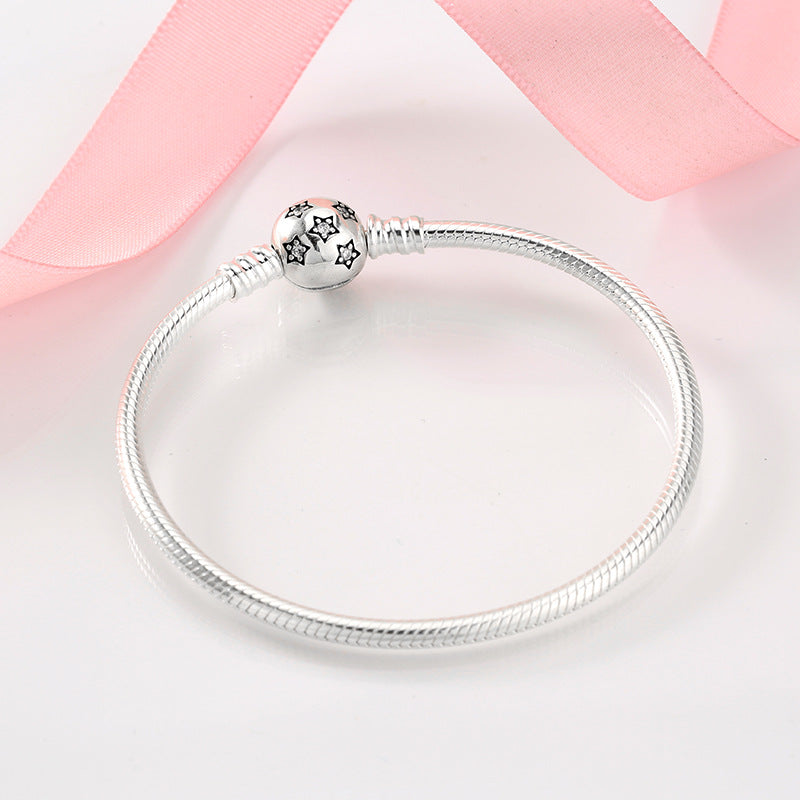Women's Bracelet S925 Sterling Silver 3mm Suitable Beaded Pendant Accessories Diamond Inlaid All Kinds Of Button Heads Diy Basic Snake Bone Chain - 4 - https://x.com/titan_prim62775J