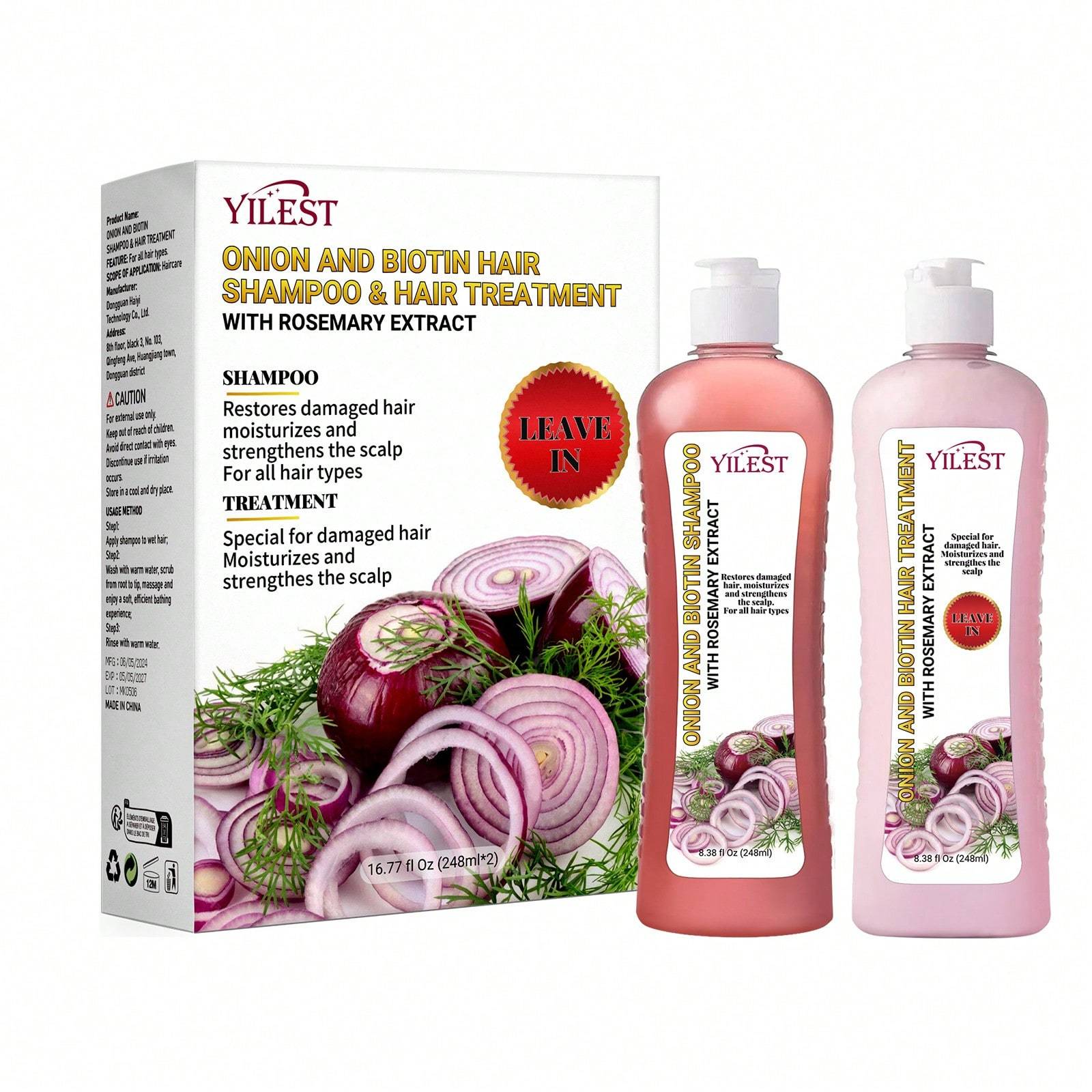 Onion Shampoo & Conditioner With Onion Extract And Vitamin E Cleanses And Reduces Oiliness, Suitable For All Hair Types - Selling On Ebay Is Prohibited - 5 - CJ
