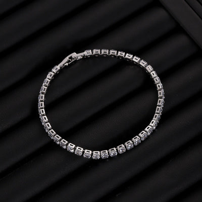 Sleek Luxury Sparkling Zircon Bracelet,Detachable Extender Chain,Unisex For Daily Wear, Christmas Outfits And Beach Occasions - 5 - CJ